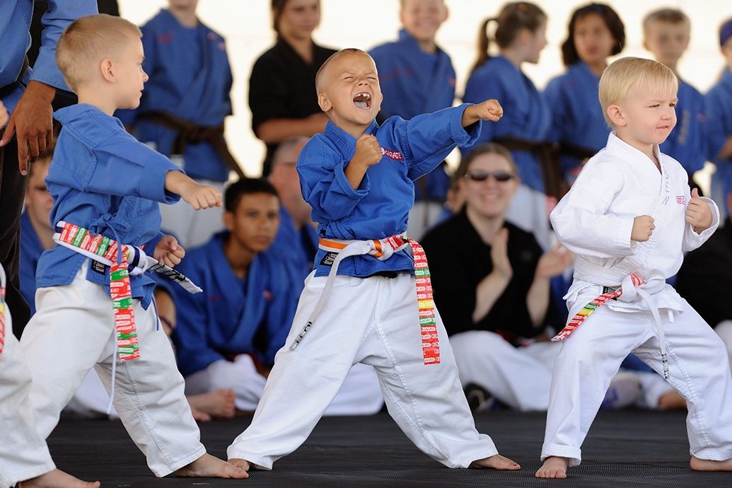 Young children in a Mile High Karate class
